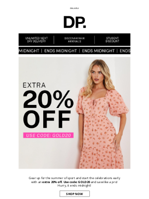 Dorothy Perkins (United Kingdom) - Extra 20% off to celebrate the summer of sport