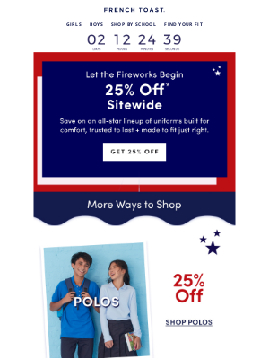 Frenchtoast School Uniforms - 🇺🇸 Stars, stripes + sitewide savings
