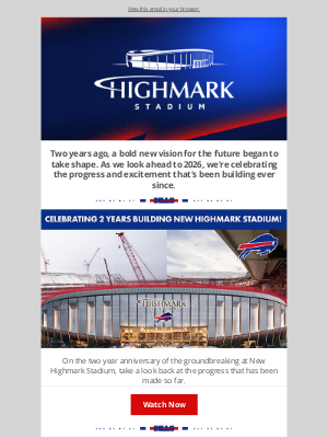Pegula Sports and Entertainment - Celebrating two years of building New Highmark Stadium!