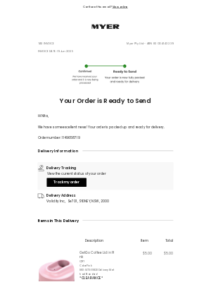 MYER (Australia) - Your Order Is On Its Way
