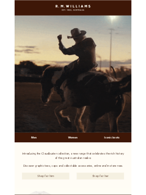 R.M.Williams - Introducing the Cloudbuster collection