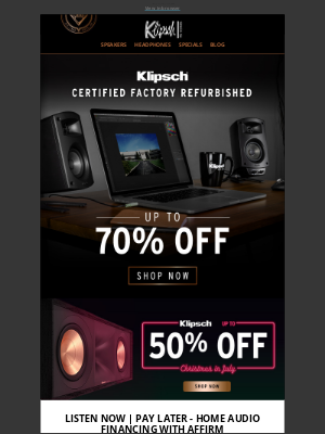 Klipsch - NEW PRODUCTS JUST ADDED | Up to 70% OFF Klipsch Factory Refurbished