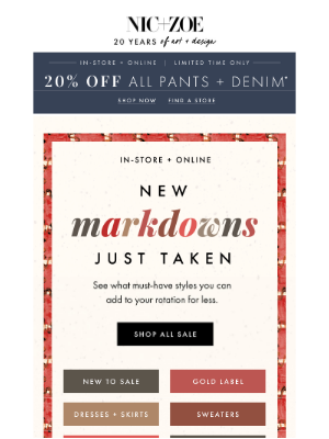 NIC+ZOE - ICYMI: new markdowns just taken