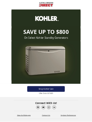 Build - Up to $800 Off Kohler Standby Generators