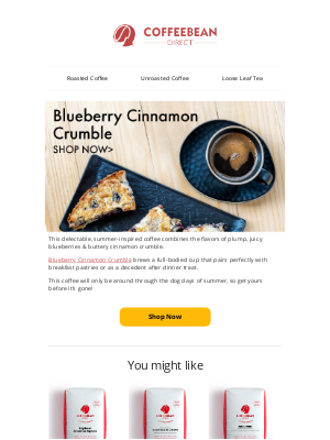 Coffee Bean Direct - Blueberry Cinnamon Crumble Coffee Is Back 🥧