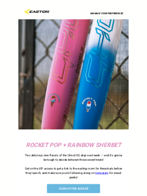 Easton Slowpitch - Sign Up for Rocket Pop & Rainbow Sherbet 👻