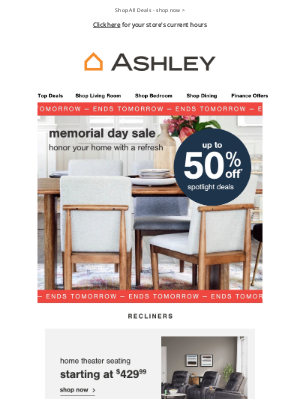 Ashley Furniture HomeStore - Final Call! Shop Ashley's Deals!