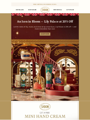 Sabon NYC - 20% Off Lily Palace + Gift on Every Order