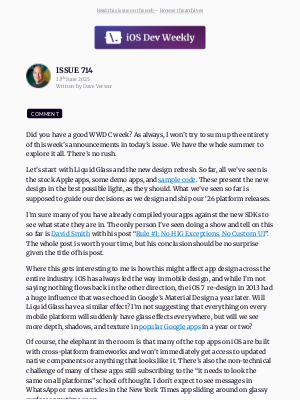 iOS Dev Weekly - iOS Dev Weekly – Issue 714