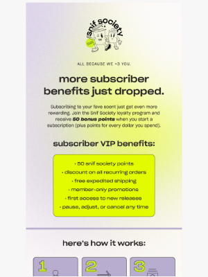 Snif - Subscribe, save, get rewarded!