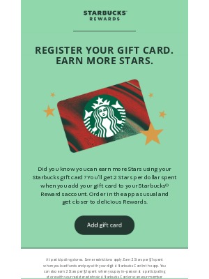 Promote gift card use
