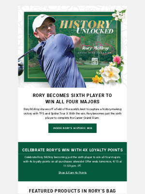 TaylorMade Golf - Rory McIlroy Completes Career Grand Slam in Augusta