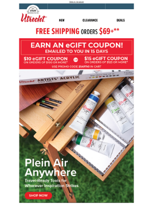 Utrecht Art Supplies - Stock up on outdoor painting essentials! 🎨