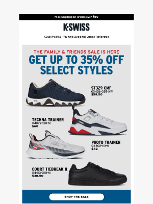 K-Swiss - ​Family & Friends Sale: Shop up to 35% Off​