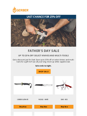 Gerber Gear - Sale Ends Tonight!