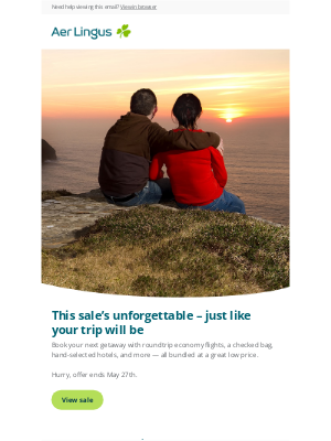 Aer Lingus - Memorable Vacations. Massive Savings