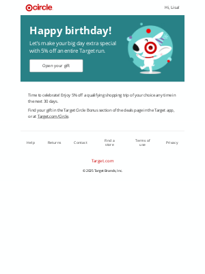 Target - Here's your birthday gift from Target Circle!