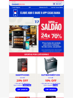 Casas Bahia (Brazil) - Saldão Super mesmo é só em CB! 🤑