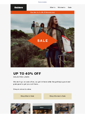 Finisterre - Sale | Now Live