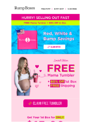 Bump Boxes - FREE Tumblers are selling out FAST!