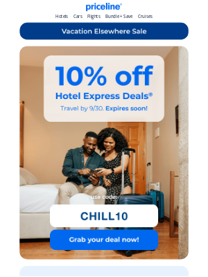 Priceline - Ends Soon: 10% off Hotel Express Deals!