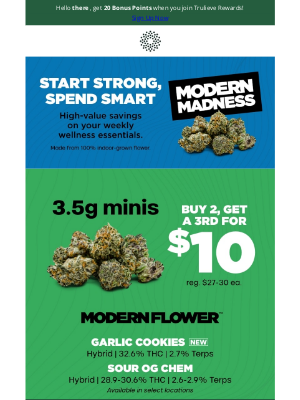 Trulieve - minis Modern Madness: Buy 2, Get a 3rd for $10