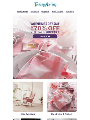 Pier 1 Imports - Valentine’s Day Sale: Up to 70% Off Sitewide! 💘