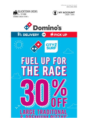 Domino’s Pizza Enterprises (AU) - 30% OFF Pizzas Today ONLY!
