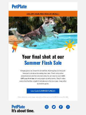 PetPlate - Summer Flash Sale extended!