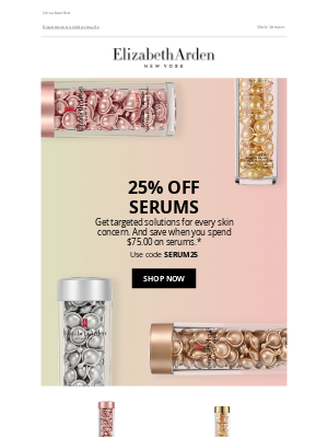 Elizabeth Arden USA - Roosevelt, save on serums with 25% off