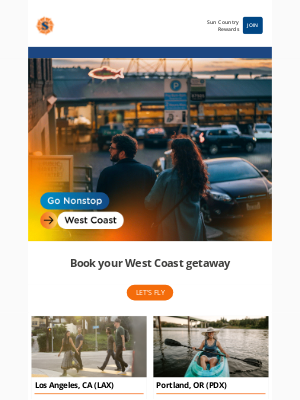 Sun Country Airlines - West Coast flights as low as $69