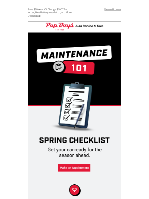 Pep Boys - Get Your Car Ready for Spring: Check Off These Essentials & Save Big Today ✅