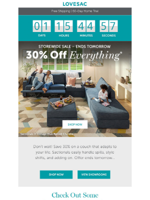Lovesac - 30% Off Everything ENDS TOMORROW! Get Peace of Mind that Lasts.