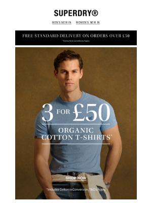 Superdry - Tee Up: 3 For £50