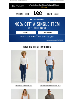 Just for You: 40% Off 1 Item