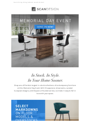 SCAN DESIGN - MEMORIAL DAY EVENT  |  Going On Now!