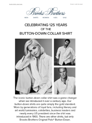 Brooks Brothers (Australia) - Here’s to 125 years of the button-down collar shirt