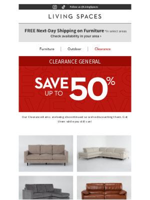 Living Spaces - CLEARANCE: An Opportunity for the Ages