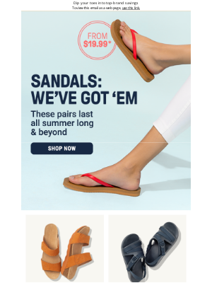 Sierra - From $19.99*: Sandals 🏖️
