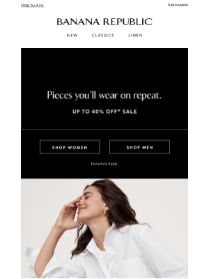 Find your fit: Up to 40% off sale