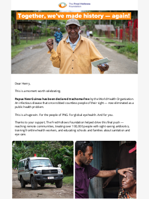 The Fred Hollows Foundation - Another country. Another victory. Trachoma eliminated in PNG.