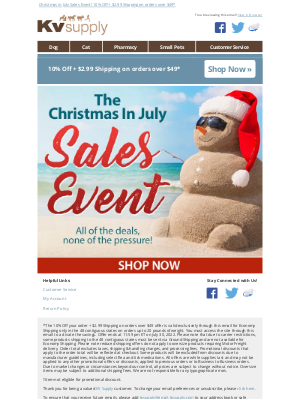 KV Supply - Christmas in July Eve is Here! 10% Off + $3 Shipping