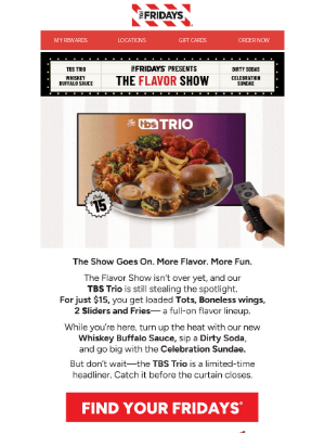 TGI Fridays - Big Bites, Bold Sips: $15 Trio + $7 Rum Week