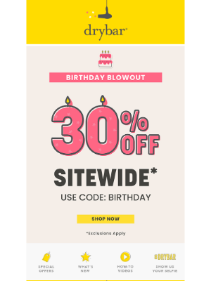 Drybar - 30% Off Sitewide Ends TONIGHT ⌛