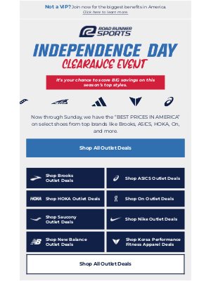 Road Runner Sports - Independence Day Clearance Event Happening Now
