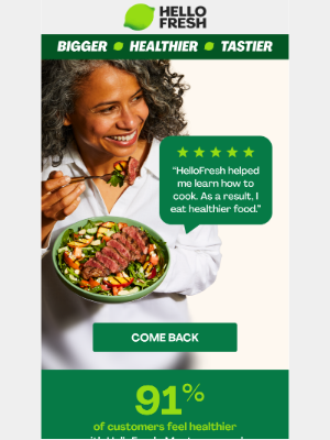 HelloFresh USA - It’s true! 2x healthier recipes