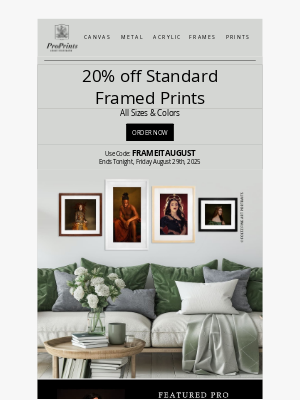 CG Pro Prints - Ends Tonight: 20% Off Standard Framed Prints ⏰
