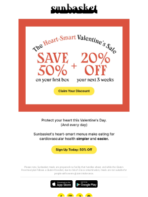 Sun Basket - 50% OFF: The Heart-Smart Sale