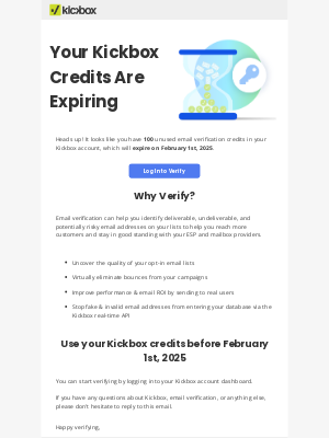 Kickbox - You Have Kickbox Verification Credits Expiring Soon