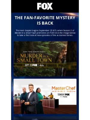 Fox Networks Group - FIRST LOOK! Murder in a Small Town Returns 9/23